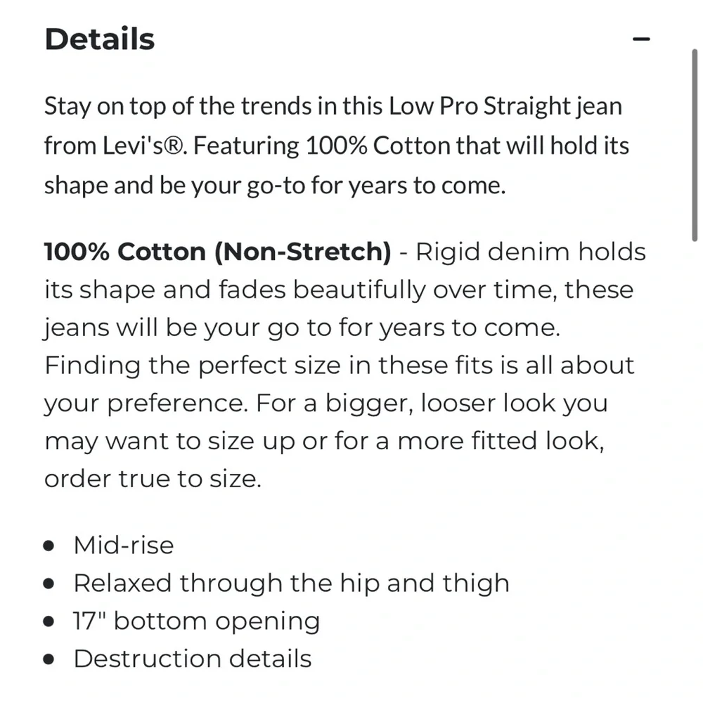 Levi’s Women Low Pro Straight Jeans - Picture 11 of 11